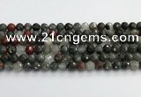 COJ485 15.5 inches 8mm faceted round blood jasper beads wholesale