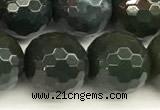 COJ503 15 inches 12mm faceted round Indian bloodstone jasper beads