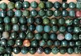 COJ513 15 inches 8mm faceted round Indian bloodstone beads wholesale