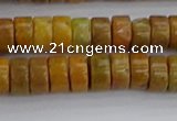 COJ620 15.5 inches 3*6mm heishi orpiment jasper beads