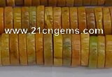 COJ623 15.5 inches 3*12mm heishi orpiment jasper beads