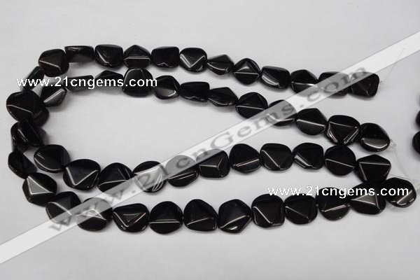 CON100 15.5 inches 16mm cut coin black onyx gemstone beads