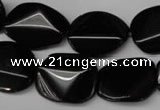 CON105 15.5 inches 15*20mm cut oval black onyx gemstone beads