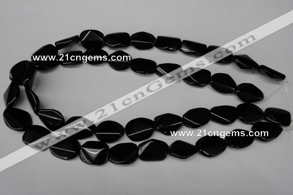 CON105 15.5 inches 15*20mm cut oval black onyx gemstone beads