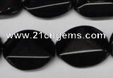 CON106 15.5 inches 18*25mm cut oval black onyx gemstone beads