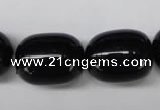 CON28 15.5 inches 15*20mm drum black onyx gemstone beads