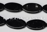 CON38 15.5 inches 14*24mm oval black onyx gemstone beads