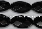 CON68 15.5 inches 20*30mm faceted oval black onyx gemstone beads