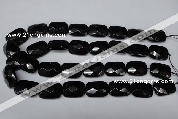 CON91 15.5 inches 18*25mm faceted rectangle black onyx gemstone beads