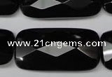 CON93 15.5 inches 20*40mm faceted rectangle black onyx gemstone beads