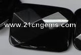 CON94 15.5 inches 30*40mm faceted rectangle black onyx gemstone beads