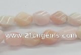 COP06 15.5 inches 9*12mm twisted rice natural pink opal beads wholesale