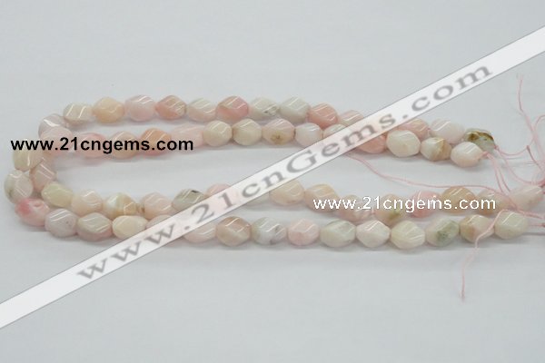 COP06 15.5 inches 9*12mm twisted rice natural pink opal beads wholesale