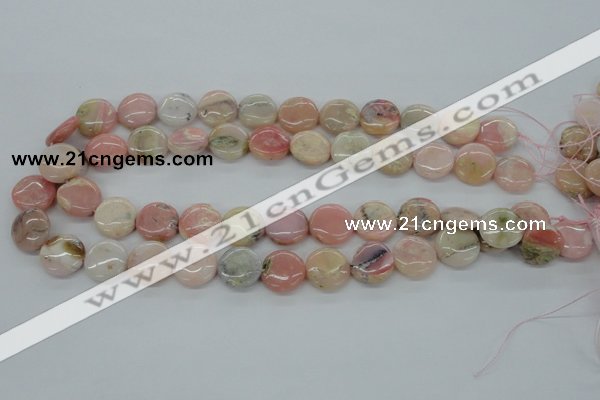 COP08 15.5 inches 16mm flat round natural pink opal beads wholesale