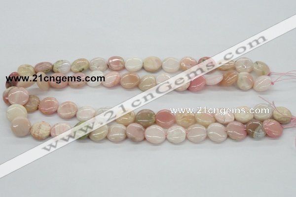 COP09 15.5 inches 14mm flat round natural pink opal beads wholesale