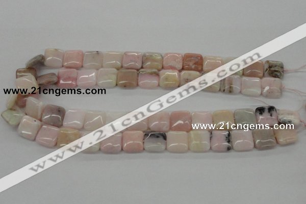 COP10 15.5 inches 14*14mm square natural pink opal beads wholesale