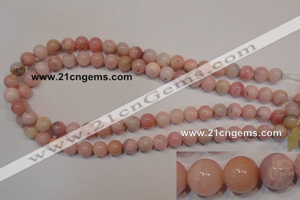 COP1004 15.5 inches 10mm round natural pink opal gemstone beads