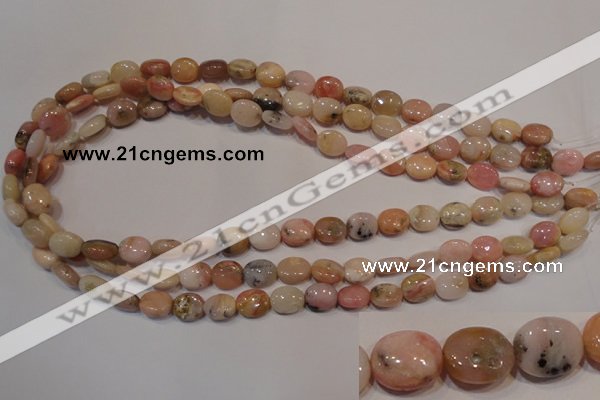 COP1021 15.5 inches 8*10mm oval natural pink opal gemstone beads