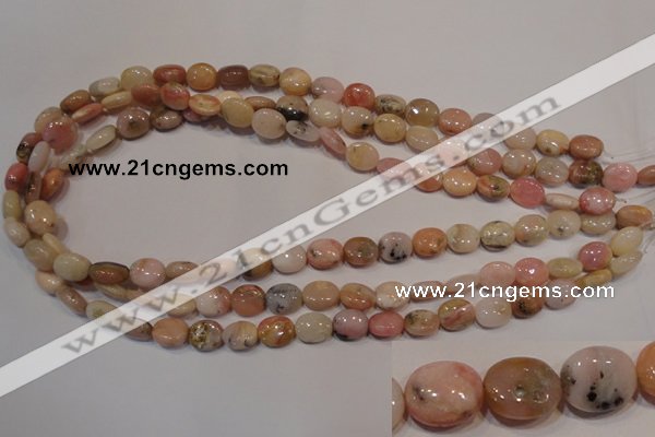 COP1021 15.5 inches 8*10mm oval natural pink opal gemstone beads