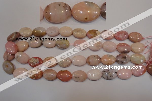 COP1025 15.5 inches 15*20mm oval natural pink opal gemstone beads