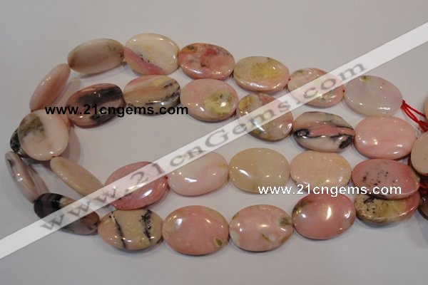 COP1027 15.5 inches 22*30mm oval natural pink opal gemstone beads