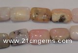 COP1032 15.5 inches 10*14mm rectangle natural pink opal gemstone beads