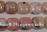 COP1044 15.5 inches 14*14mm square natural pink opal gemstone beads