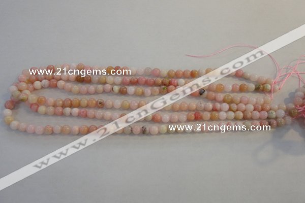 COP1060 15.5 inches 6mm round natural pink opal gemstone beads