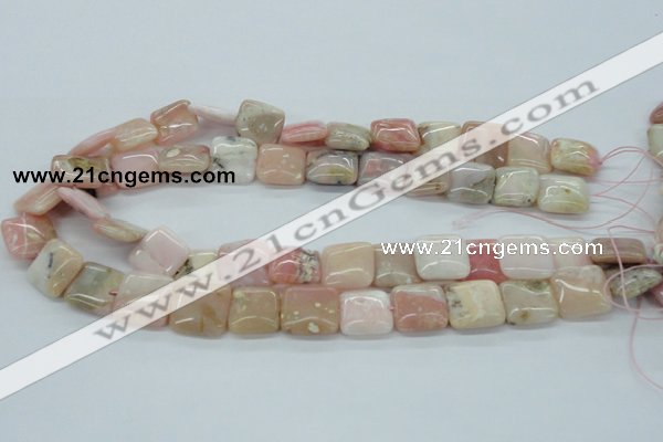 COP11 15.5 inches 16*16mm square natural pink opal beads wholesale