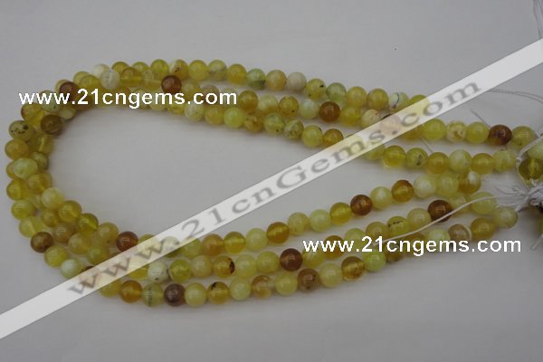 COP1202 15.5 inches 8mm round yellow opal gemstone beads