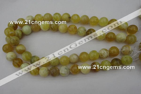 COP1205 15.5 inches 14mm round yellow opal gemstone beads