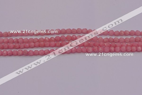 COP1221 15.5 inches 6mm faceted nuggets Chinese pink opal beads