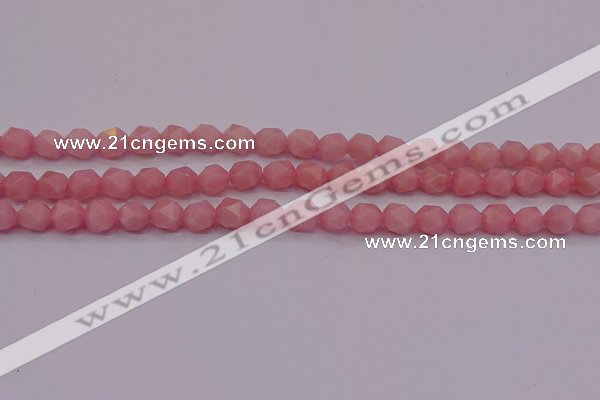 COP1222 15.5 inches 8mm faceted nuggets Chinese pink opal beads