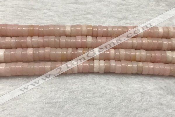 COP1233 15.5 inches 3*6mm heishi Chinese pink opal beads