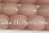 COP1245 15.5 inches 8*10mm rice Chinese pink opal beads