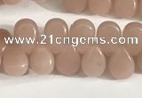 COP1246 15.5 inches 5*7mm flat teardrop Chinese pink opal beads