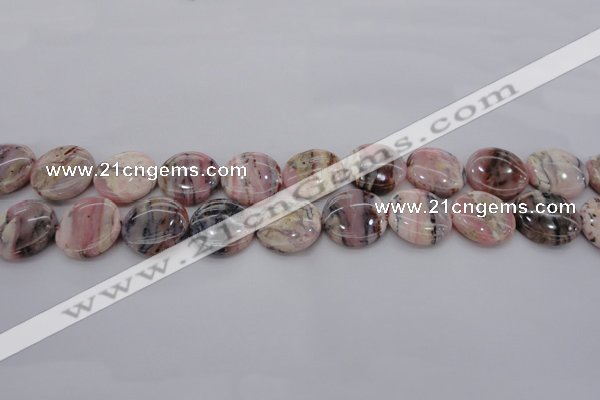 COP1260 15.5 inches 10mm flat round natural pink opal gemstone beads