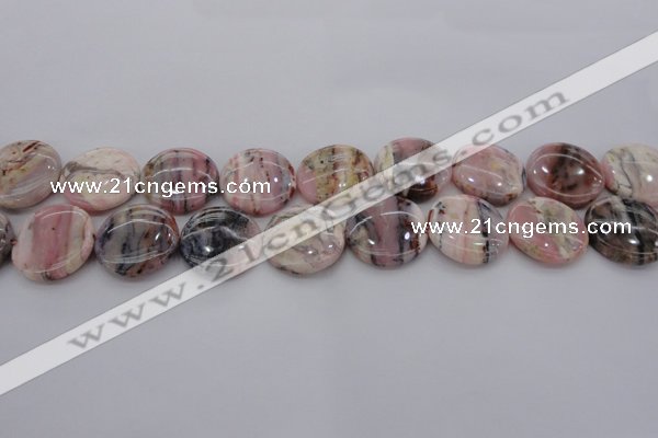 COP1262 15.5 inches 14mm flat round natural pink opal gemstone beads