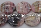 COP1264 15.5 inches 18mm flat round natural pink opal gemstone beads