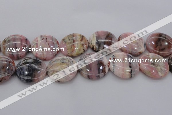 COP1270 15.5 inches 40mm flat round natural pink opal gemstone beads