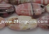 COP1281 15.5 inches 15*30mm oval natural pink opal gemstone beads