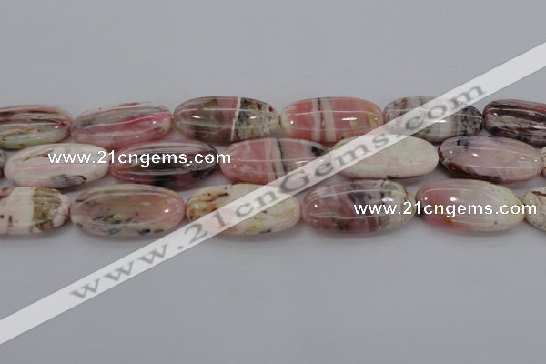 COP1283 15.5 inches 25*50mm oval natural pink opal gemstone beads