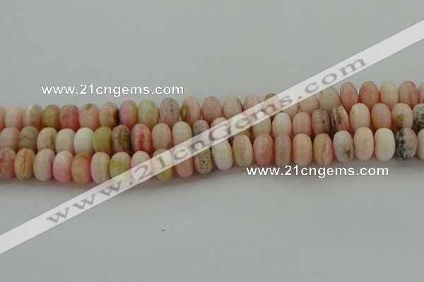 COP1288 15.5 inches 6*10mm rondelle natural pink opal beads