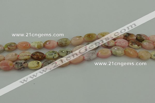 COP1290 15.5 inches 8*12mm oval natural pink opal beads