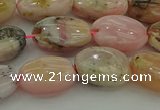 COP1291 15.5 inches 10*14mm oval natural pink opal beads