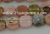 COP1298 15.5 inches 10*10mm square natural pink opal beads