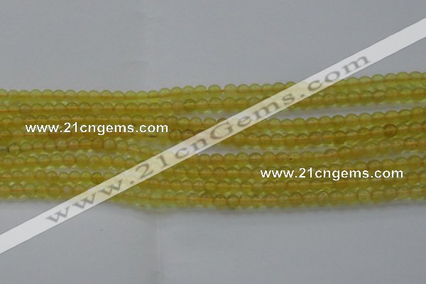 COP1300 15.5 inches 4mm round natural yellow opal gemstone beads