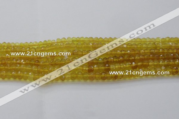 COP1310 15.5 inches 4*6mm faceted rondelle yellow opal gemstone beads