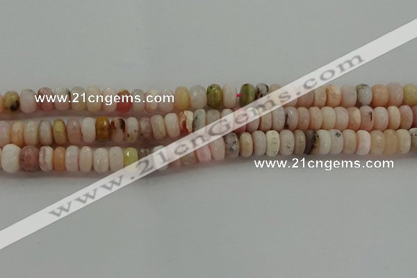 COP1322 15.5 inches 5*8mm faceted rondelle natural pink opal beads