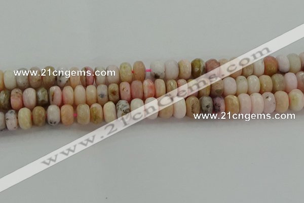 COP1323 15.5 inches 6*10mm faceted rondelle natural pink opal beads